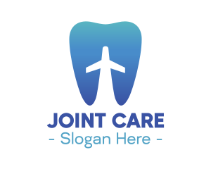 Orthopedic - Blue Flying Tooth Plane logo design