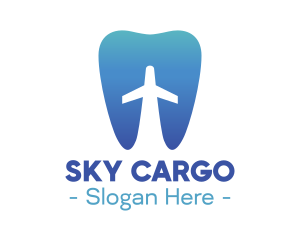 Blue Flying Tooth Plane logo design