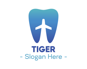 Blue - Blue Flying Tooth Plane logo design