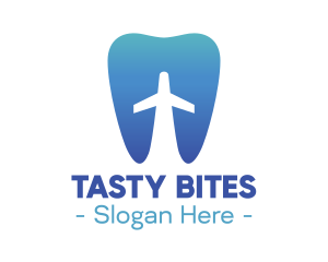 Blue Tooth - Blue Flying Tooth Plane logo design