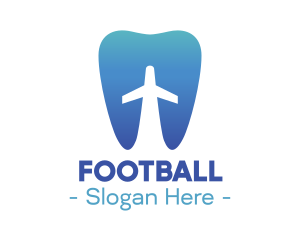 Airplane - Blue Flying Tooth Plane logo design