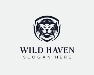 Wild Lion Shield logo design