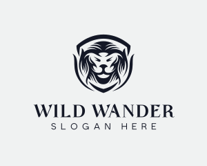 Wild Lion Shield logo design