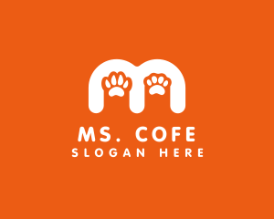 Cat Dog Paw logo design