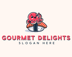 Japanese Octopus Sushi logo design