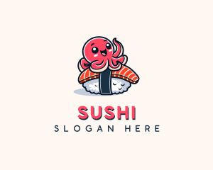 Japanese Octopus Sushi logo design