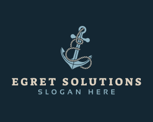 Anchor Rope Letter E logo design