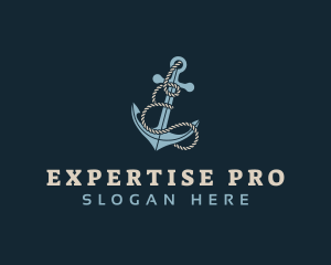 Anchor Rope Letter E logo design