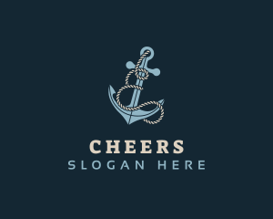 Seafarer - Anchor Rope Letter E logo design
