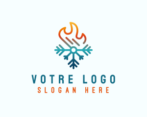 Snowflake Heat Flame  Logo