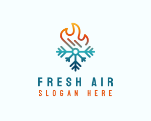 Snowflake Heat Flame  logo design