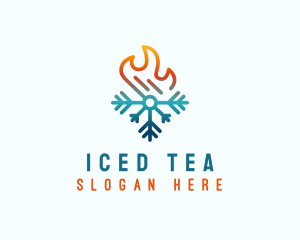 Snowflake Heat Flame  logo design