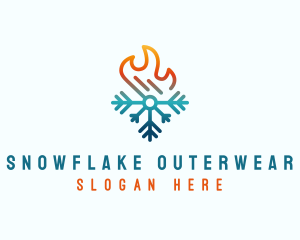 Snowflake Heat Flame  logo design