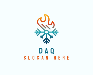 Cold - Snowflake Heat Flame logo design