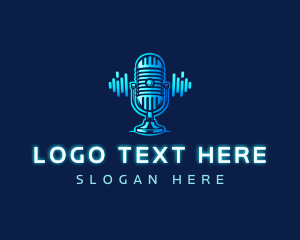 Sound Waves - Audio Microphone Broadcast logo design