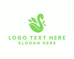 Vegan - Organic Swan Leaf logo design