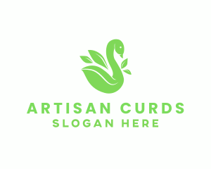 Organic Swan Leaf logo design