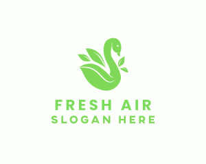 Organic Swan Leaf logo design