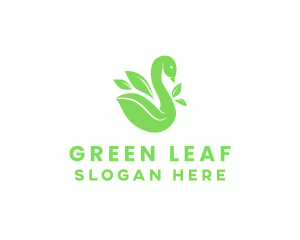 Organic Swan Leaf logo design