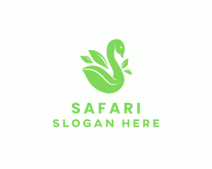 Agriculture - Organic Swan Leaf logo design