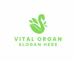 Organic Swan Leaf logo design