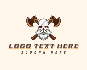 Eyepatch - Pirate Skull Axe logo design