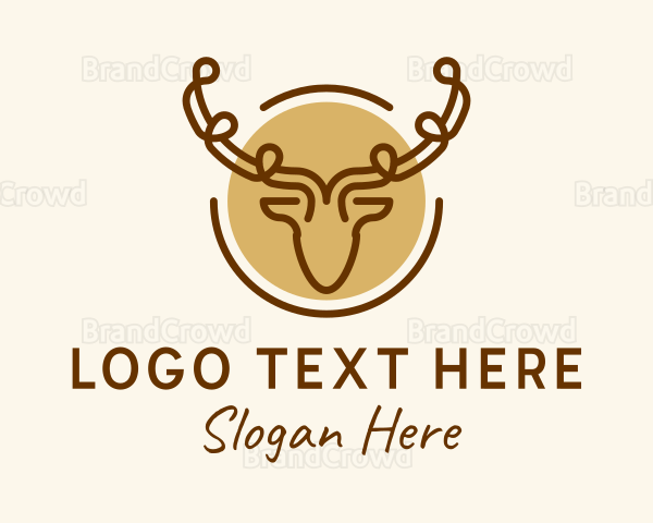 Stag Hunting Antlers Logo