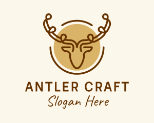 Stag Hunting Antlers logo design