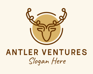 Stag Hunting Antlers logo design