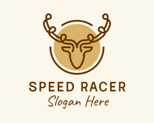 Stag Hunting Antlers logo design
