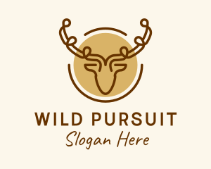 Hunting - Stag Hunting Antlers logo design