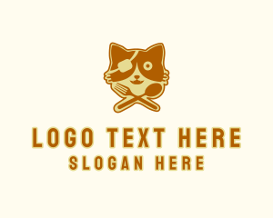 Fork - Pirate Cat Food logo design