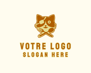 Snack - Pirate Cat Food logo design