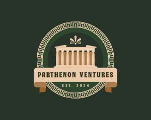 Parthenon - Historical Temple Structure logo design