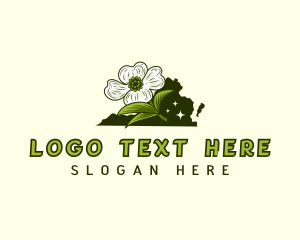 Map - Dogwood Flower Virginia logo design