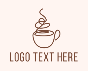 Latte - Hot Coffee Monoline logo design