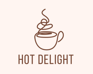 Hot Coffee Monoline logo design