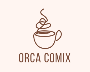 Pantry - Hot Coffee Monoline logo design