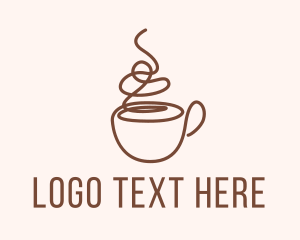 Mug - Hot Coffee Monoline logo design