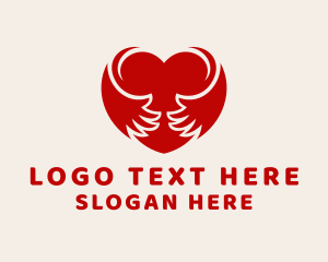 Hug - Red Heart Care logo design