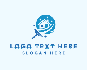 House - Squeegee Wipe Cleaner logo design