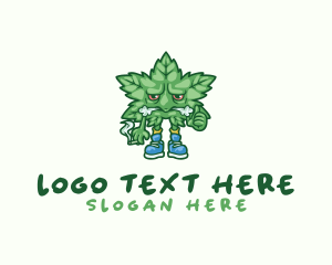 Herb - Smoking Marijuana Cigarette logo design