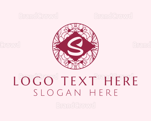 Floral Circle Letter S Logo
