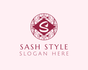 Floral Circle Letter S  logo design