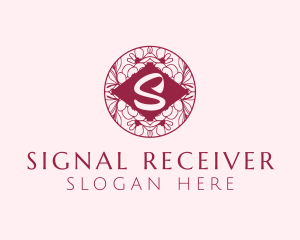 Floral Circle Letter S  logo design