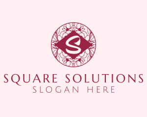 Floral Circle Letter S  logo design