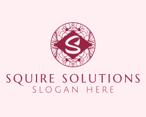 Floral Circle Letter S  logo design