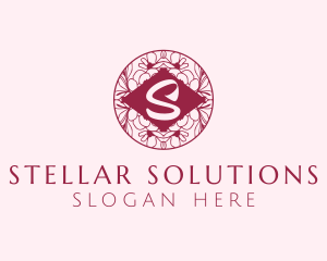 Floral Circle Letter S  logo design