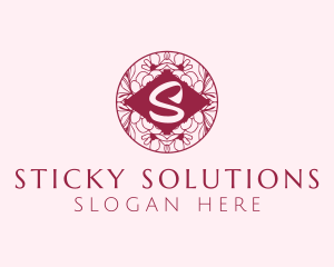 Floral Circle Letter S  logo design