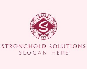 Floral Circle Letter S  logo design